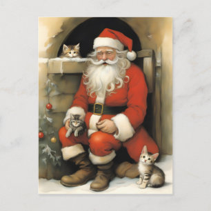 Jultomten med Kittens Vykort