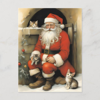 Jultomten med Kittens Vykort