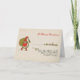 Jultomten med krandejulkort helgkort