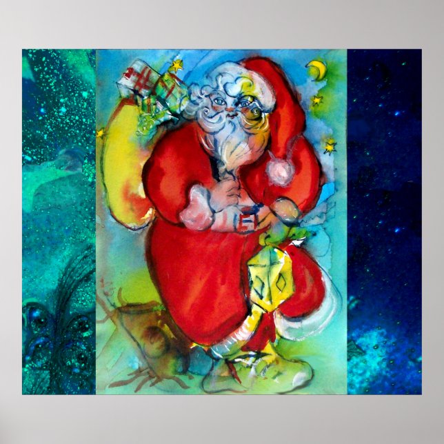 JULTOMTEN MED LANTER I KVÄLL I CHRISTMAS POSTER (Framsidan)
