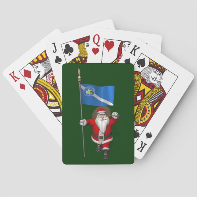Jultomten med Las Vegas ankomst Kortlek (Baksidan)