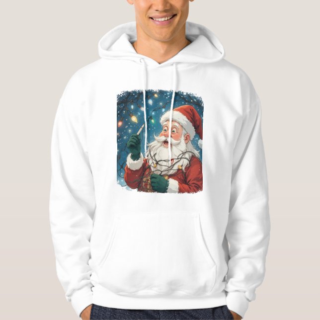 jultomten med ljus hoodie (Framsida)