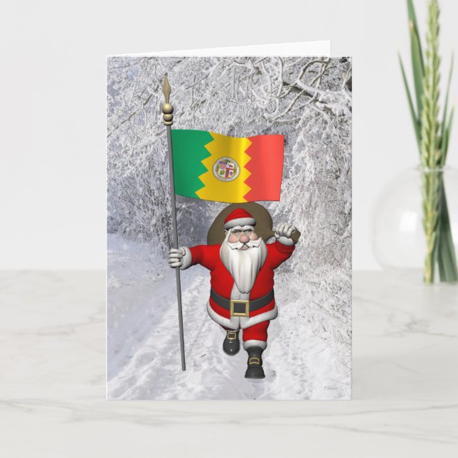 Jultomten med Los Angeles anseende Helgkort (Framsida)