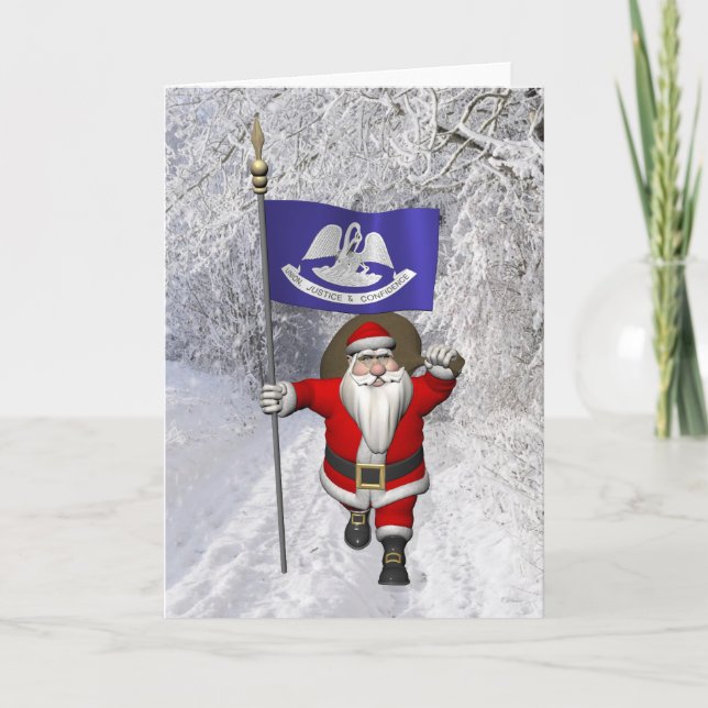 Jultomten med Louisianas tecken Helgkort (Framsida)