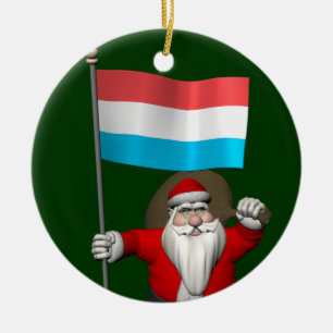 Jultomten med Luxemburgs inträde Julgransprydnad Keramik