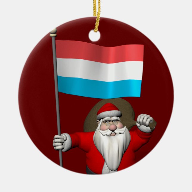 Jultomten med Luxemburgs inträde Julgransprydnad Keramik (Framsidan)