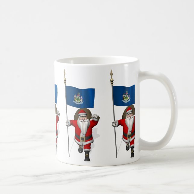 Jultomten med Maine-tecken Kaffemugg (Höger)