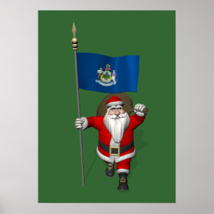 Jultomten med Maine-tecken Poster