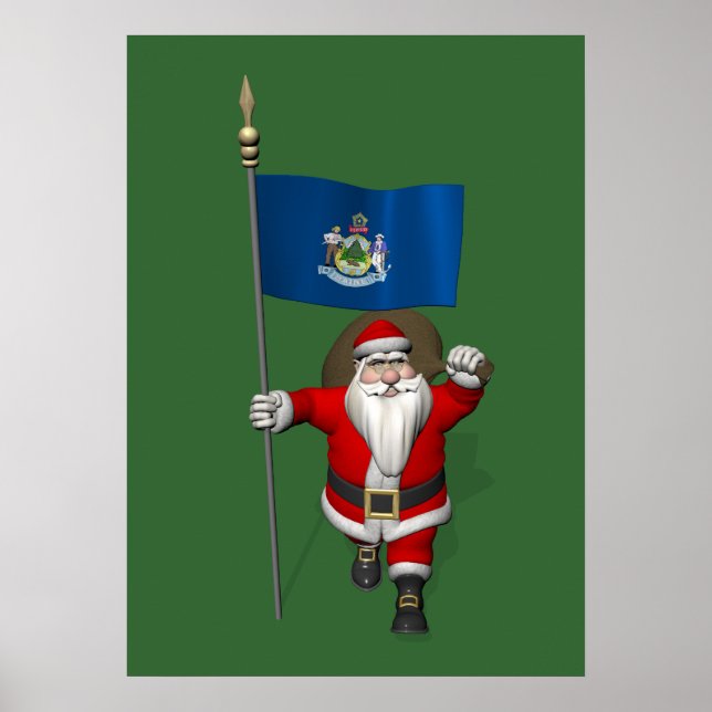 Jultomten med Maine-tecken Poster (Framsidan)
