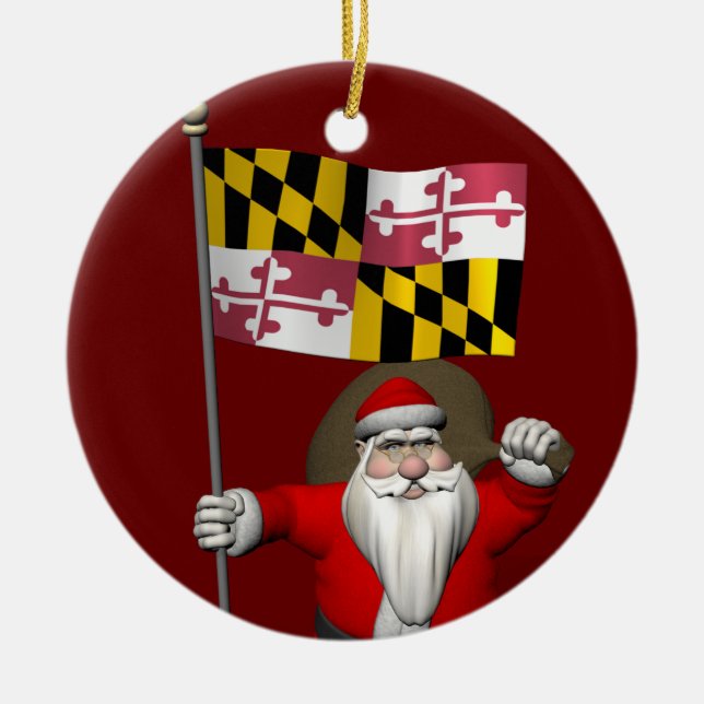 Jultomten med Maryland Julgransprydnad Keramik (Framsidan)