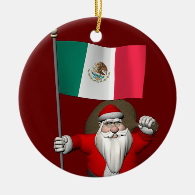 Jultomten med Mexiko som destination Julgransprydnad Keramik (Framsidan)