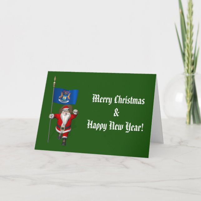 Jultomten med Michigans samtycke Helgkort (Framsida)