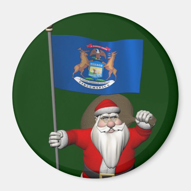 Jultomten med Michigans samtycke Magnet (Framsidan)