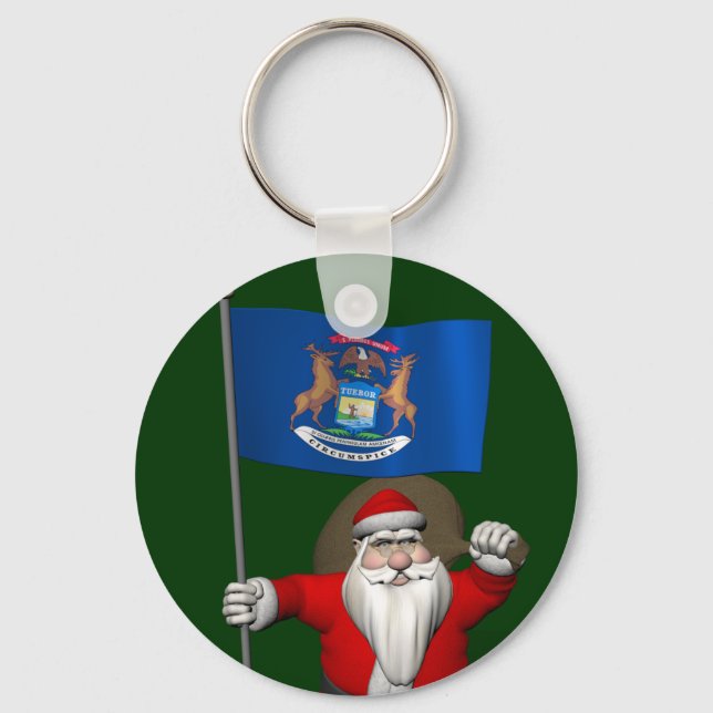 Jultomten med Michigans samtycke Nyckelring (Framsida)