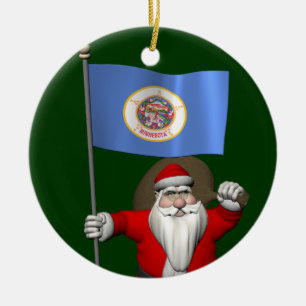 Jultomten med Minnesota som destination Julgransprydnad Keramik