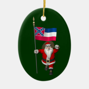Jultomten med Mississippi Julgransprydnad Keramik