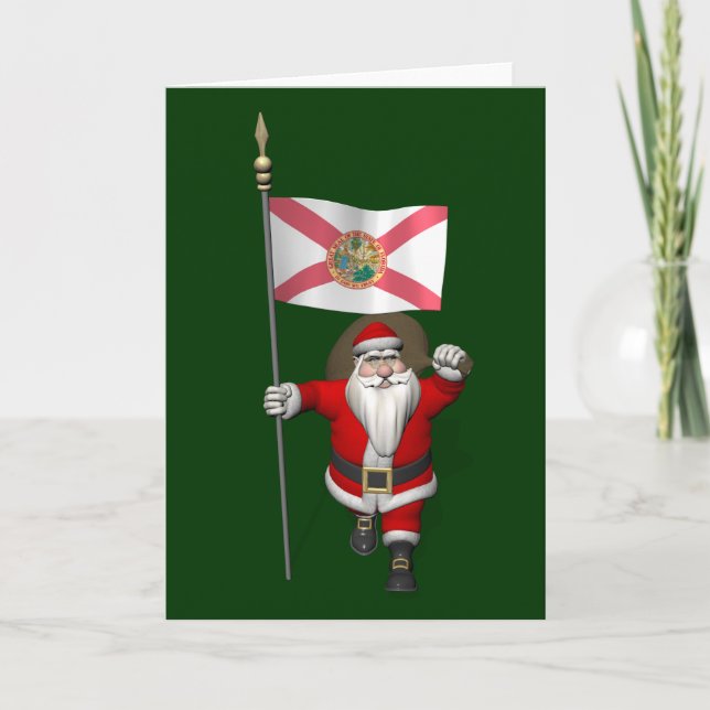 Jultomten med namn Florida Helgkort (Framsida)
