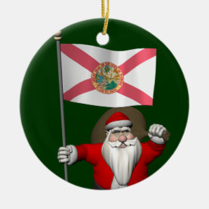 Jultomten med namn Florida Julgransprydnad Keramik