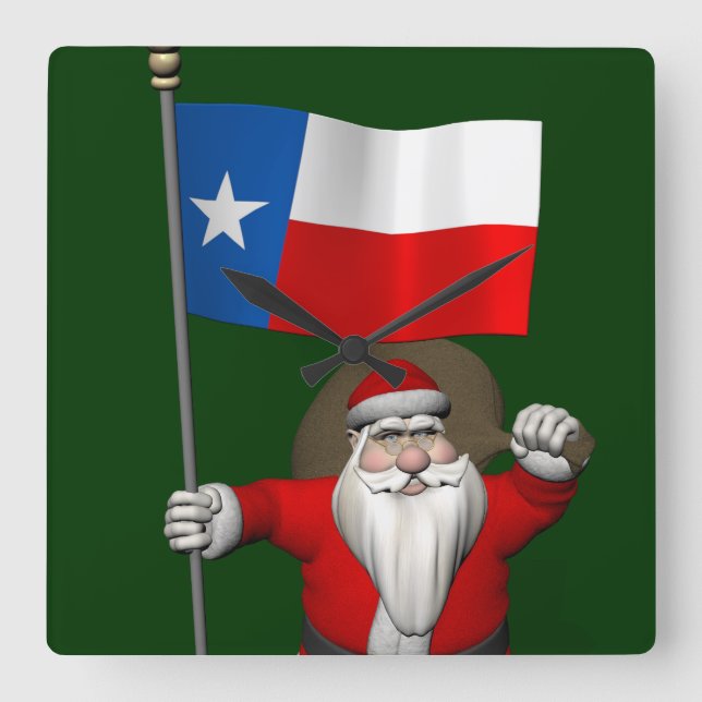 jultomten med namn Texas Fyrkantig Klocka (Framsida)