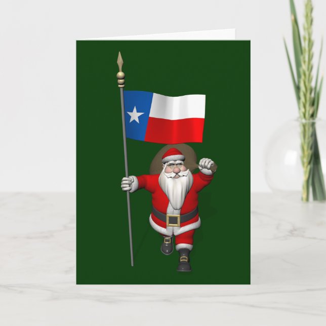 Jultomten med namn Texas Helgkort (Framsida)