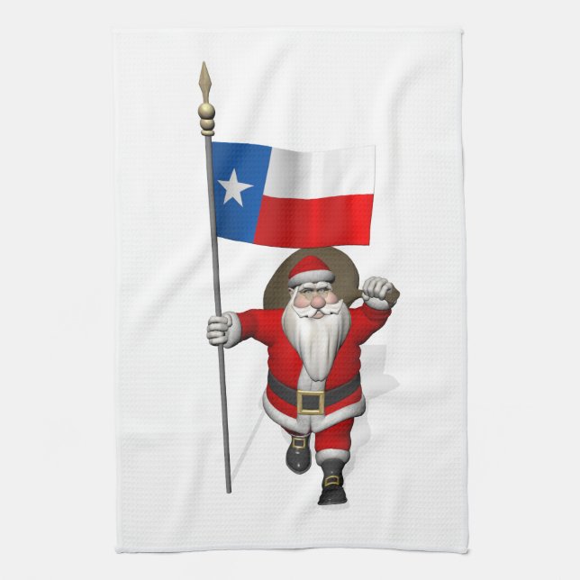 Jultomten med namn Texas Kökshandduk (Vertikal)