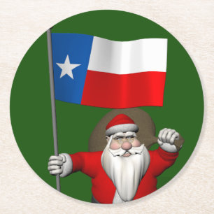 Jultomten med namn Texas Underlägg Papper Rund