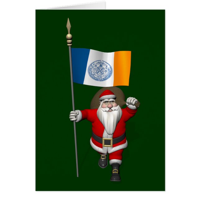 Jultomten med New York City Hälsningskort (Framsidan)
