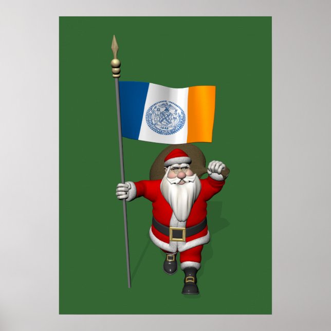 Jultomten med New York City Poster (Framsidan)