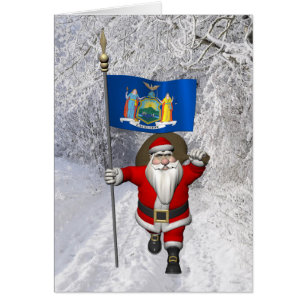 Jultomten med New York USA-stat Hälsningskort