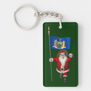 Jultomten med New York USA-stat Nyckelring