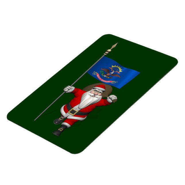 Jultomten med Nord Dakota Magnet (Vänstra Sidan)