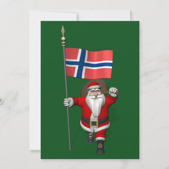 jultomten med Norge Julkort (Framsida)