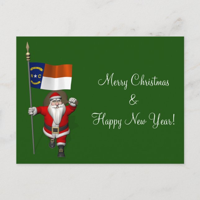 Jultomten med North Carolina Helg Vykort (Framsida)