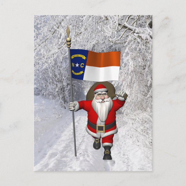 Jultomten med North Carolina Helg Vykort (Framsida)