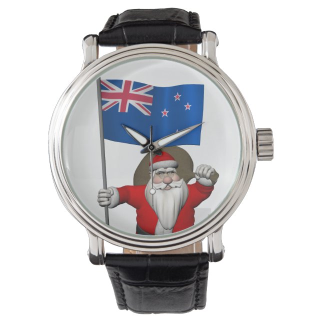 Jultomten med Nya Zeelands inträde Armbandsur (Framsida)