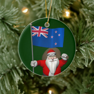 jultomten med Nya Zeelands inträde Julgransprydnad Keramik