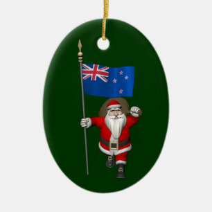 Jultomten med Nya Zeelands inträde Julgransprydnad Keramik