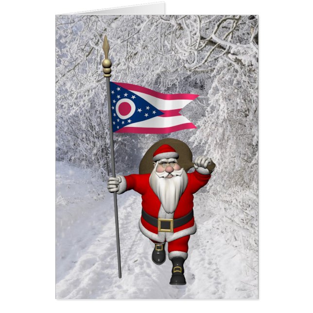 Jultomten med Ohio-tecken Hälsningskort (Framsidan)