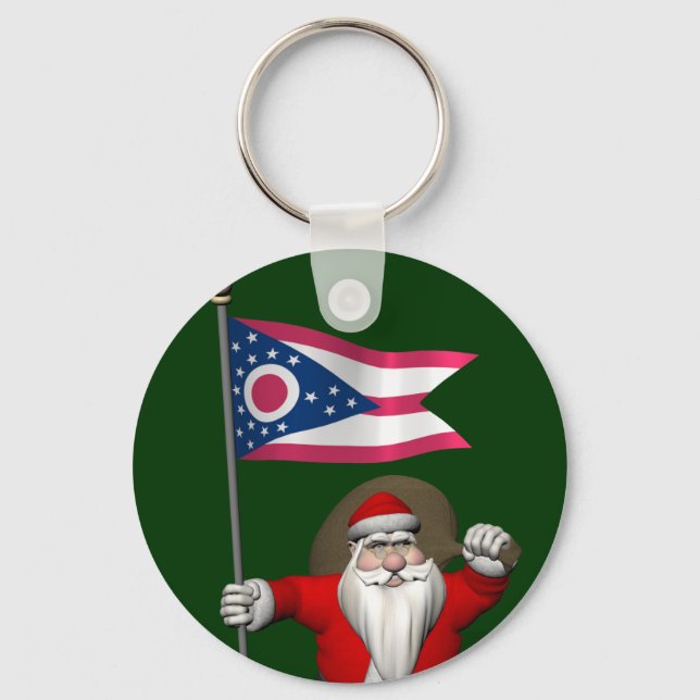 Jultomten med Ohio-tecken Nyckelring (Framsida)