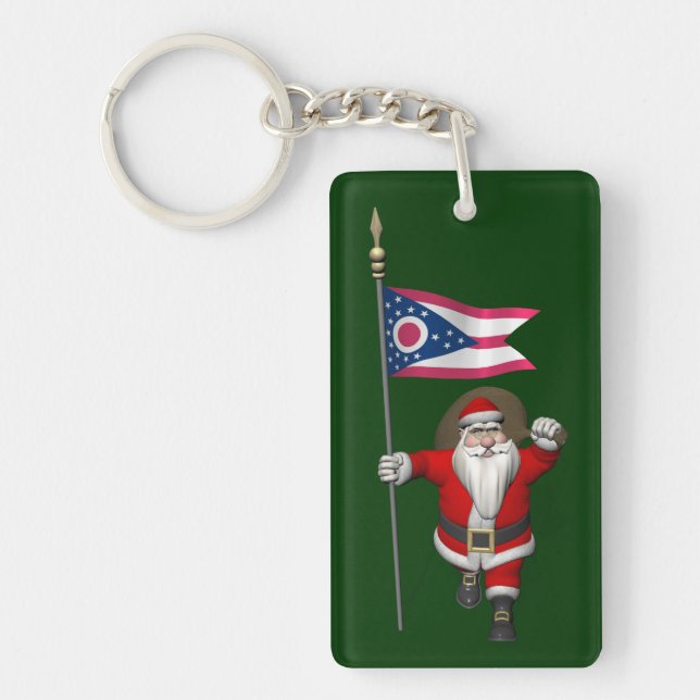 Jultomten med Ohio-tecken Nyckelring (Framsidan)