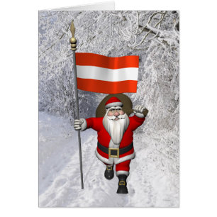 Jultomten med Österreichischs tillstånd Hälsningskort