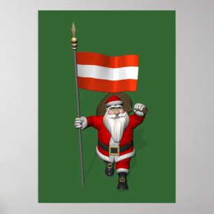 Jultomten med Österreichischs tillstånd Poster