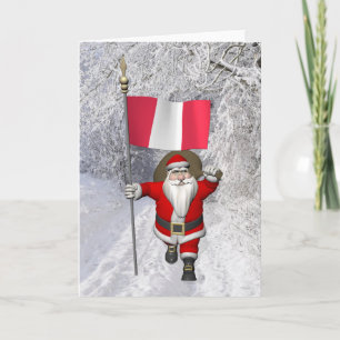Jultomten med Perus Flagga Helgkort