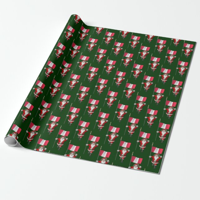 Jultomten med Perus Flagga Presentpapper (Utrullad)