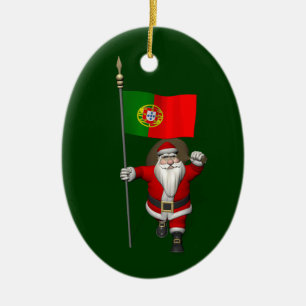 jultomten med Portugals inträde Julgransprydnad Keramik