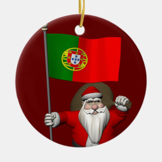 Jultomten med Portugals inträde Julgransprydnad Keramik (Framsidan)