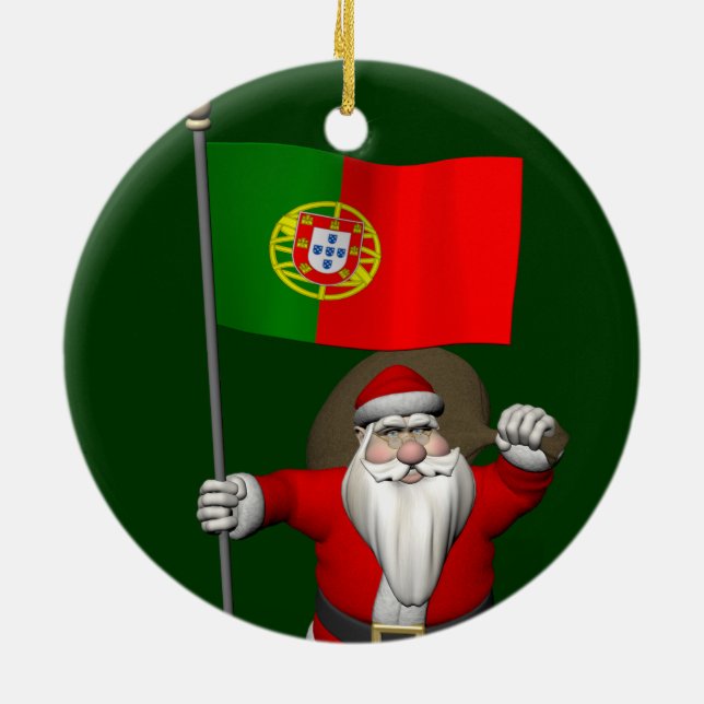 Jultomten med Portugals inträde Julgransprydnad Keramik (Baksidan)