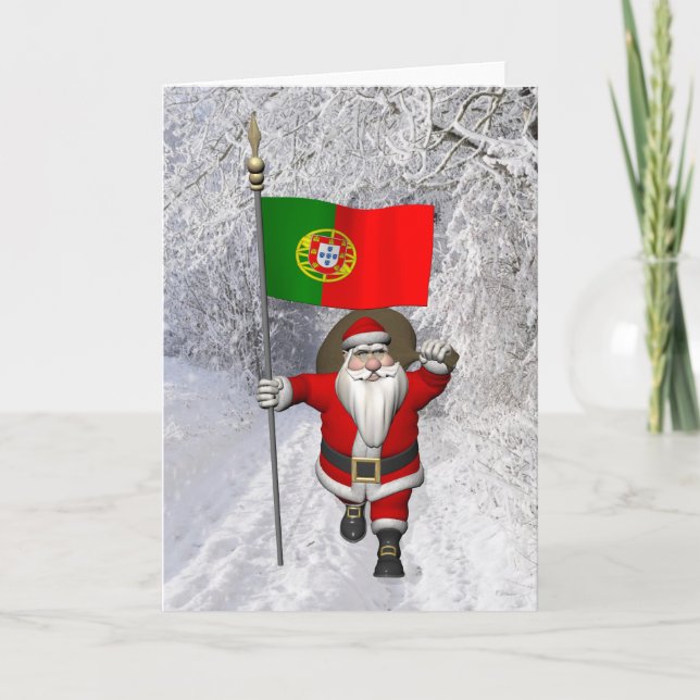 Jultomten med Portugals utträde Helgkort (Framsida)