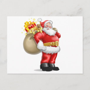 Jultomten med Presenter Helg Vykort