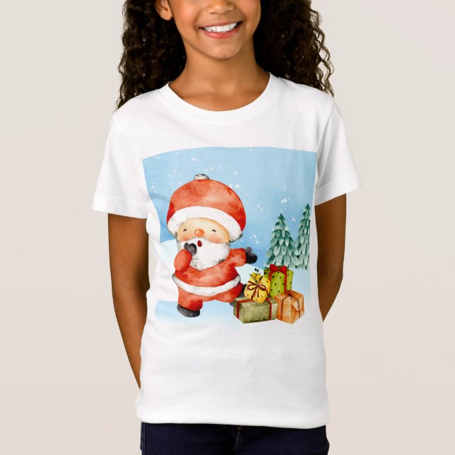 Jultomten med Presenter T Shirt (Framsida)
